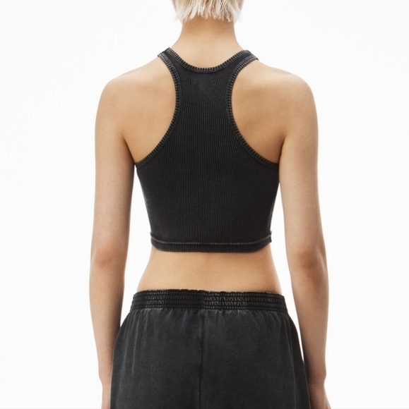 Alexander Wang Black Ribbed Tank Top - Picture 3 of 4